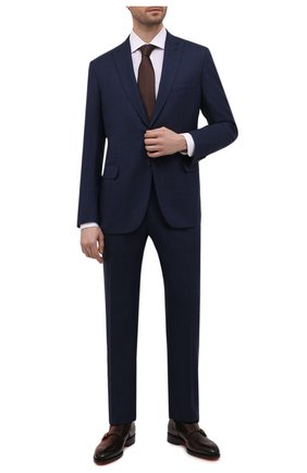 Мужской шерстяной костюм BRIONI темно-синего цвета по цене 518000 руб., арт. RA0X0M/P1A10/BRACCIAN0 | Фото 1 Мужской шерстяной костюм BRIONI темно-синего цвета, арт. RA0X0M/P1A10/BRACCIAN0 | Фото 1 (Материал подклада: Купро; Материал внешний: Шерсть; Рукава: Длинные; Костюмы М: Однобортный; Стили: Классический)