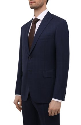 Мужской шерстяной костюм BRIONI темно-синего цвета по цене 518000 руб., арт. RA0X0M/P1A10/BRACCIAN0 | Фото 2 Мужской шерстяной костюм BRIONI темно-синего цвета, арт. RA0X0M/P1A10/BRACCIAN0 | Фото 2 (Материал подклада: Купро; Материал внешний: Шерсть; Рукава: Длинные; Костюмы М: Однобортный; Стили: Классический)