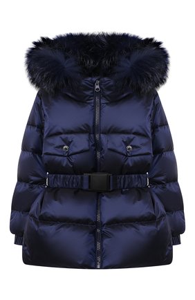 Детский комплект из пуховой куртки и комбинезона CHEPE темно-синего цвета, арт. 391047 | Фото 2 (Кросс-КТ НВ: Утепленные)