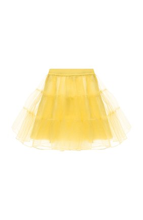 Детская юбка ZHANNA & ANNA желтого цвета, арт. ZAOZ00000090 | Фото 1 (Материал внешний: Шерсть, Синтетический материал; Случай: Вечерний)