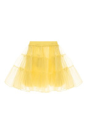 Детская юбка ZHANNA & ANNA желтого цвета, арт. ZAOZ00000090 | Фото 2 (Материал внешний: Шерсть, Синтетический материал; Случай: Вечерний)