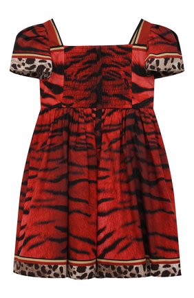 Детское хлопковое платье DOLCE & GABBANA красного цвета, арт. L5SDK8/G7C2A/2-6 | Фото 2 (Рукава: Короткие; Материал подклада: Хлопок; Материал внешний: Хлопок)