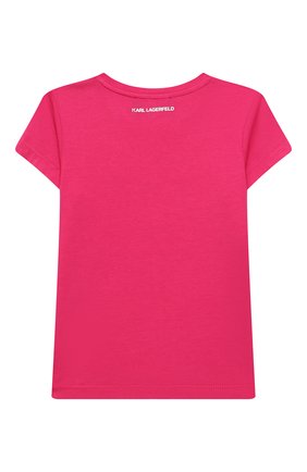 Детская футболка KARL LAGERFELD KIDS фуксия цвета по цене 7430 руб., арт. Z15353 | Фото 2 Детская футболка KARL LAGERFELD KIDS фуксия цвета, арт. Z15353 | Фото 2 (Материал внешний: Синтетический материал, Хлопок; Рукава: Короткие; Ростовка одежда: 9 лет | 134 см, 12 лет | 152 см, 13 - 15 лет | 158 см, 16 лет | 164 см, 5 лет | 110 см, 7 лет | 122 см)