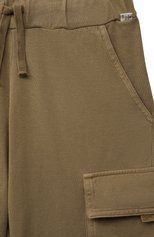 Детские хлопковые шорты IL GUFO хаки цвета, арт. P22PB155M7107/16A | Фото 3 (Мальчики Кросс-КТ: Шорты-одежда; Материал внешний: Хлопок)