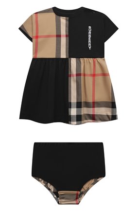 Женский комплект из платья и шорт BURBERRY черного цвета, арт. 8048627 | Фото 1