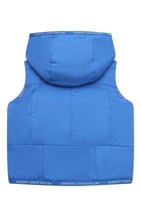 Детского утепленный жилет BURBERRY голубого цвета, арт. 8047960 | Фото 2 (Кросс-КТ НВ: Утепленные)