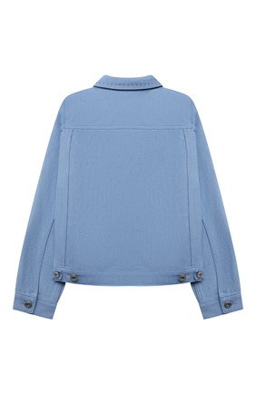 Детского джинсовая куртка BURBERRY голубого цвета, арт. 8047737 | Фото 2 (Рукава: Длинные; Материал внешний: Хлопок)