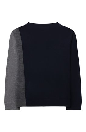 Детский шерстяной пуловер EMPORIO ARMANI синего цвета, арт. 3L4MX3/1MGTZ | Фото 2 (Материал внешний: Шерсть; Рукава: Длинные; Мальчики Кросс-КТ: Пуловер-одежда)