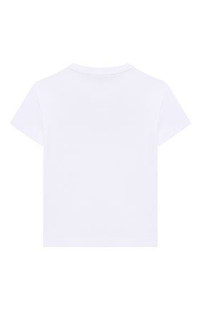 Детская хлопковая футболка EMPORIO ARMANI белого цвета по цене 10400 руб., арт. 3L3T11/2J53Z | Фото 2 Детская хлопковая футболка EMPORIO ARMANI белого цвета, арт. 3L3T11/2J53Z | Фото 2 (Рукава: Короткие; Материал внешний: Хлопок; Ростовка одежда: 10 - 11 лет | 140 - 146см, 13 - 15 лет | 158 см, 16 лет | 164 см, 4 года | 104 см, 5 лет | 110 см, 6 лет | 116 см, 7 лет | 122 см, 8 лет | 128 см)