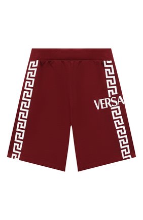 Детские хлопковые шорты VERSACE бордового цвета по цене 22050 руб., арт. 1000221/1A01322/4A-6A | Фото 1 Детские хлопковые шорты VERSACE бордового цвета, арт. 1000221/1A01322/4A-6A | Фото 1 (Мальчики Кросс-КТ: Шорты-одежда; Материал внешний: Хлопок)