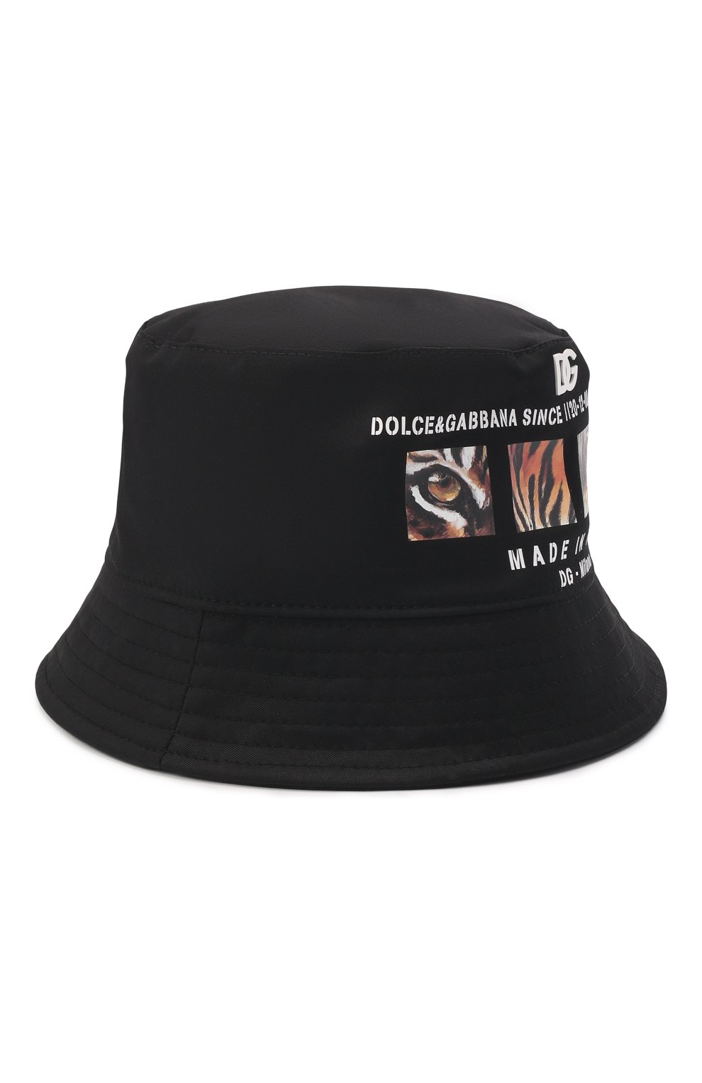 Детская хлопковая панама DOLCE & GABBANA черного цвета, арт. LBS025/G7C0I | Фото 1 (Материал: Текстиль, Хлопок)