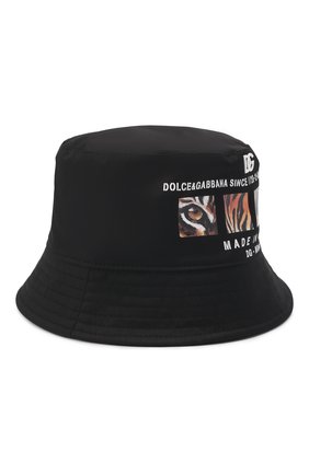 Детская хлопковая панама DOLCE & GABBANA черного цвета по цене 23650 руб., арт. LBS025/G7C0I | Фото 1 Детская хлопковая панама DOLCE & GABBANA черного цвета, арт. LBS025/G7C0I | Фото 1 (Материал: Хлопок, Текстиль)
