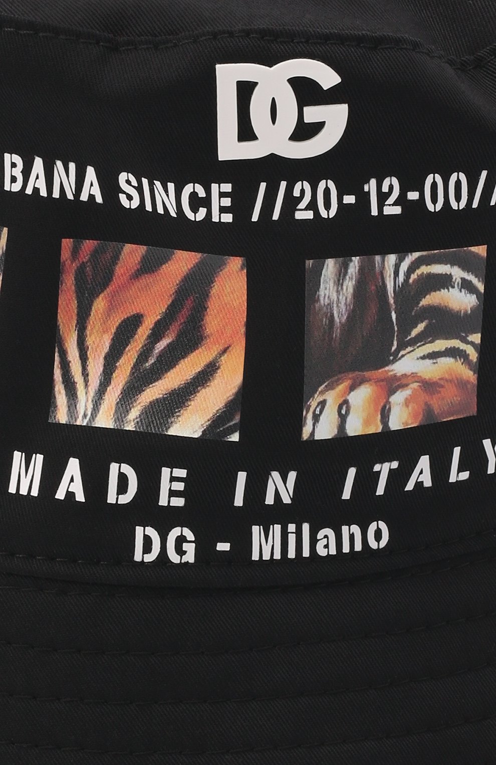 Детская хлопковая панама DOLCE & GABBANA черного цвета по цене 23650 руб., арт. LBS025/G7C0I | Фото 3 Детская хлопковая панама DOLCE & GABBANA черного цвета, арт. LBS025/G7C0I | Фото 3 (Материал: Текстиль, Хлопок)