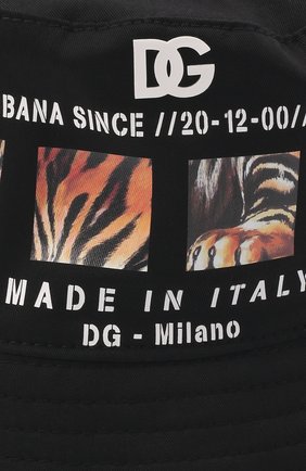 Детская хлопковая панама DOLCE & GABBANA черного цвета по цене 23650 руб., арт. LBS025/G7C0I | Фото 3 Детская хлопковая панама DOLCE & GABBANA черного цвета, арт. LBS025/G7C0I | Фото 3 (Материал: Текстиль, Хлопок)