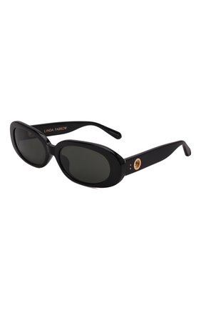 Женские солнцезащитные очки LINDA FARROW черного цвета, арт. LFL1252C1SUN | Фото 1 (Тип очков: С/з; Очки форма: Овальные; Оптика Гендер: оптика-женское)