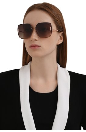 Женские солнцезащитные очки CHOPARD розового цвета, арт. F72M 8FC | Фото 2 (Тип очков: С/з; Очки форма: Квадратные; Оптика Гендер: оптика-женское)