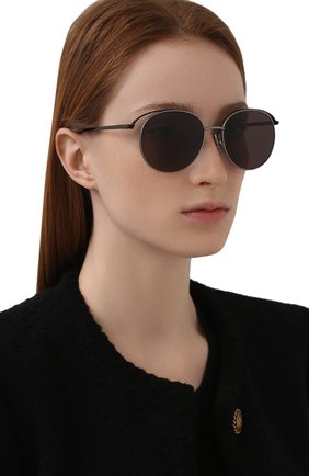 Женские солнцезащитные очки BALENCIAGA черного цвета, арт. BB0163S 001 | Фото 2 (Тип очков: С/з; Очки форма: Круглые; Оптика Гендер: оптика-женское)