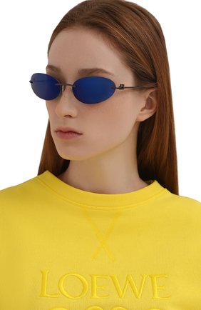 Женские солнцезащитные очки BALENCIAGA синего цвета, арт. BB0179S 003 | Фото 2 (Тип очков: С/з; Кросс-КТ: С/з-унисекс; Очки форма: Овальные; Оптика Гендер: оптика-унисекс)
