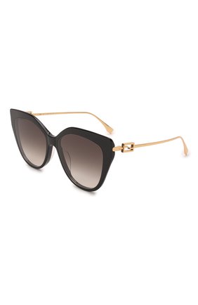 Женские солнцезащитные очки FENDI черного цвета, арт. FE40011U 01F | Фото 1 (Тип очков: С/з; Очки форма: Cat-eye; Оптика Гендер: оптика-женское)