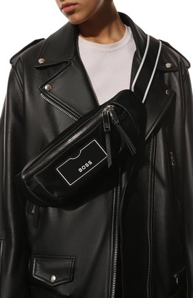 Женская поясная сумка BOSS черного цвета, арт. 50466872 | Фото 2 (Материал: Текстиль; Размер: large; Стили: Спорт)