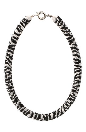 Женское колье зебра HIAYNDERFYT черно-белого цвета, арт. 1-5ZBRBG | Фото 1 (Материал: Стекло)
