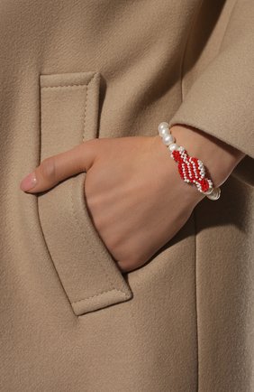Женский браслет красная конфета HIAYNDERFYT красного цвета, арт. 1-2FLKNFTRDPRL | Фото 2 (Материал: Стекло, Жемчуг)