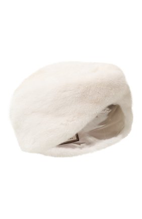 Женская повязка из меха норки KUSSENKOVV белого цвета, арт. 161700001016 | Фото 1 (Материал: Натуральный мех)