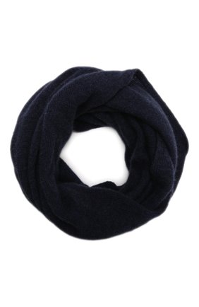Женский кашемировый шарф-снуд TEGIN синего цвета, арт. 3169 | Фото 1 (Материал: Кашемир, Шерсть, Текстиль)