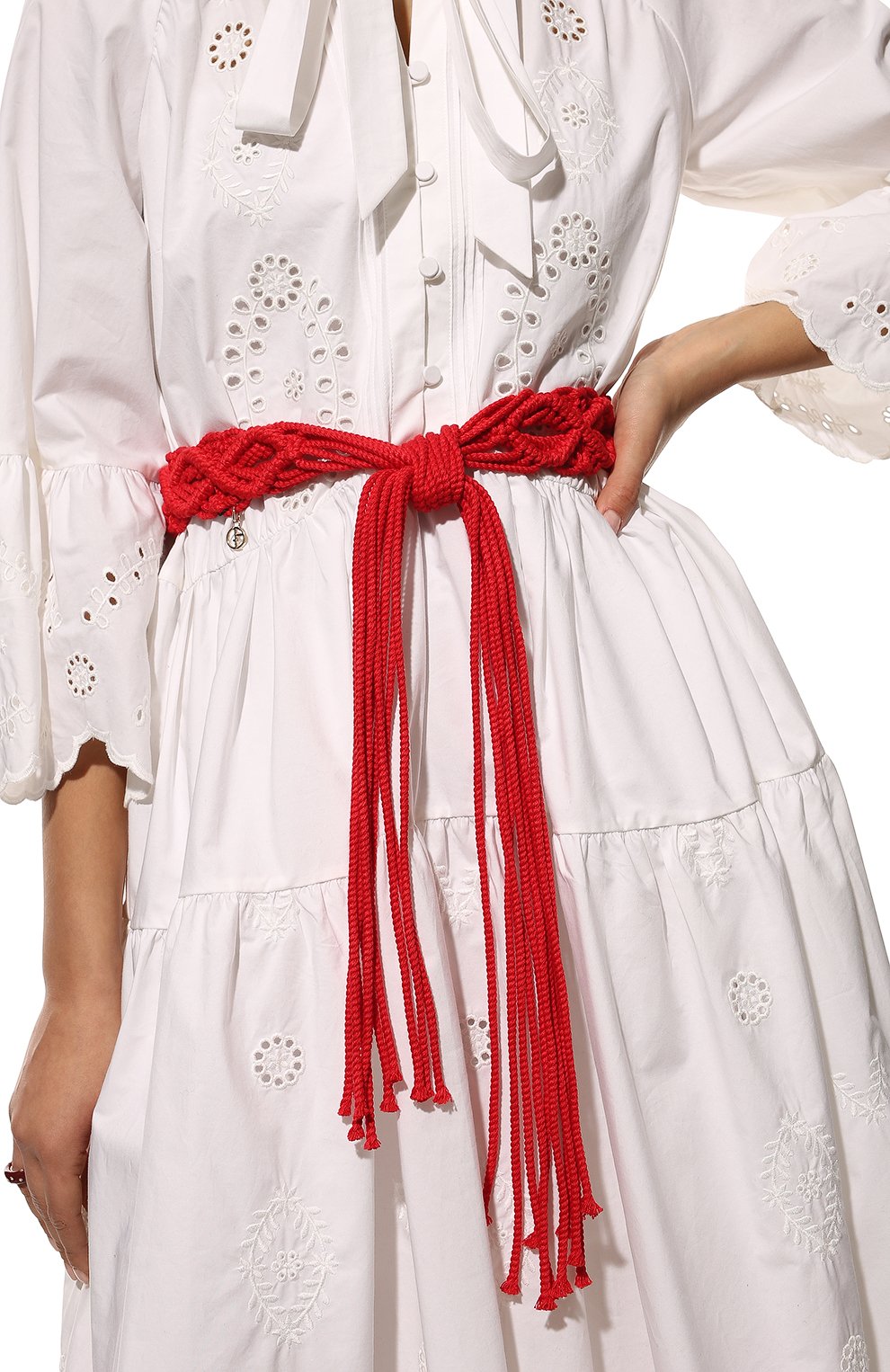 Женский текстильный пояс GIORGIO ARMANI красного цвета, арт. Y1I303/YRG4Y | Фото 2 (Материал: Текстиль)