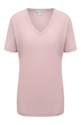 Женская хлопковая футболка JAMES PERSE розового цвета, арт. WUA3705 | Фото 1 (Длина (для топов): Стандартные; Рукава: Короткие; Материал внешний: Хлопок; Стили: Минимализм; Принт: Без принта; Женское Кросс-КТ: Футболка-одежда)