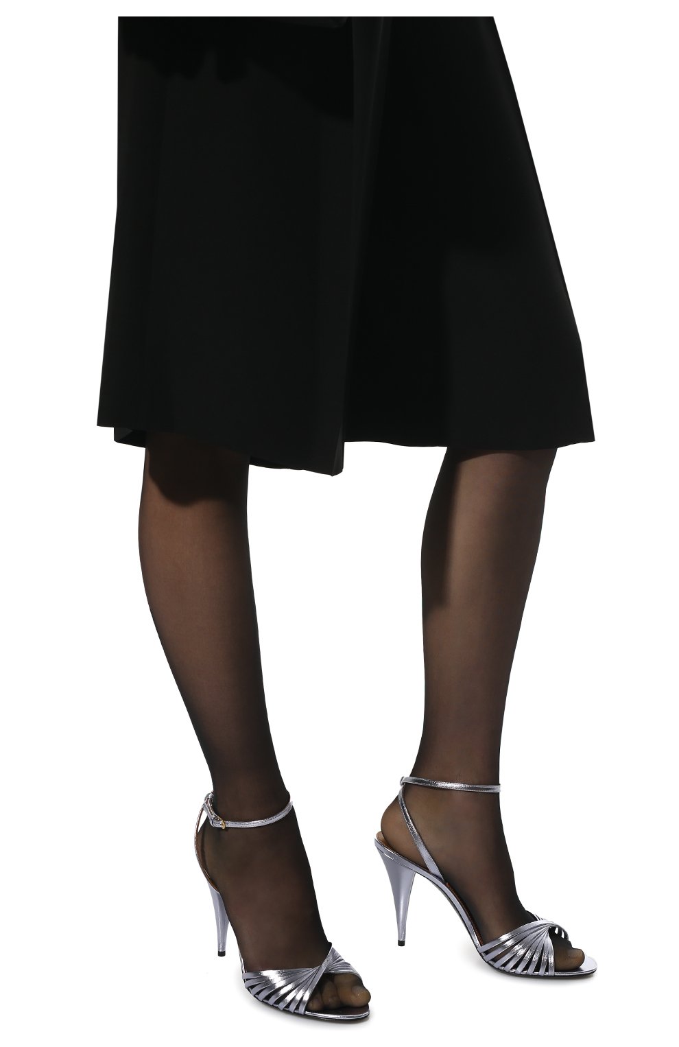 Женские кожаные босоножки tina SAINT LAURENT сиреневого цвета, арт. 686278/AAADW | Фото 3 (Каблук высота: Высокий; Материал внешний: Кожа; Материал внутренний: Натуральная кожа; Каблук тип: Шпилька; Подошва: Плоская)