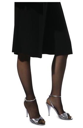 Женские кожаные босоножки tina SAINT LAURENT сиреневого цвета, арт. 686278/AAADW | Фото 3 (Каблук высота: Высокий; Материал внешний: Кожа; Материал внутренний: Натуральная кожа; Каблук тип: Шпилька; Подошва: Плоская)