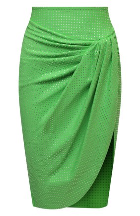 Женская юбка GIUSEPPE DI MORABITO зеленого цвета, арт. SS22065SK-147 | Фото 1 (Длина Ж (юбки, платья, шорты): До колена; Материал внешний: Синтетический материал; Стили: Романтичный; Женское Кросс-КТ: Юбка-одежда)