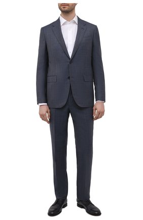 Мужской костюм из шерсти и шелка ERMENEGILDO ZEGNA темно-синего цвета по цене 299500 руб., арт. 316508/221225 | Фото 1 Мужской костюм из шерсти и шелка ERMENEGILDO ZEGNA темно-синего цвета, арт. 316508/221225 | Фото 1 (Рукава: Длинные; Материал внешний: Шерсть; Материал подклада: Купро; Костюмы М: Однобортный; Стили: Классический)