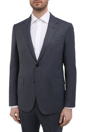 Мужской костюм из шерсти и шелка ERMENEGILDO ZEGNA темно-синего цвета по цене 299500 руб., арт. 316508/221225 | Фото 2 Мужской костюм из шерсти и шелка ERMENEGILDO ZEGNA темно-синего цвета, арт. 316508/221225 | Фото 2 (Рукава: Длинные; Материал внешний: Шерсть; Материал подклада: Купро; Костюмы М: Однобортный; Стили: Классический)