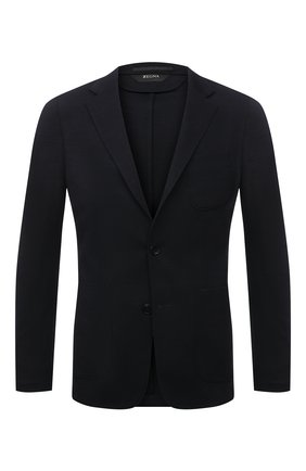 Мужской шерстяной пиджак Z ZEGNA темно-синего цвета по цене 165000 руб., арт. 377701/1XPKG0 | Фото 1 Мужской шерстяной пиджак Z ZEGNA темно-синего цвета, арт. 377701/1XPKG0 | Фото 1 (Рукава: Длинные; Длина (для топов): Стандартные; Материал внешний: Шерсть; Случай: Повседневный; 1-2-бортные: Однобортные; Пиджаки М: Прямой; Стили: Кэжуэл)