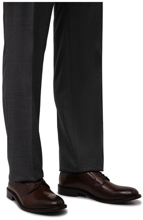 Мужские кожаные дерби CORNELIANI темно-коричневого цвета, арт. 89TM15-2120916 | Фото 3 (Материал внешний: Кожа; Материал внутренний: Натуральная кожа; Стили: Классический)