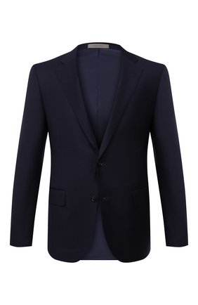 Мужской шерстяной пиджак CORNELIANI темно-синего цвета по цене 149500 руб., арт. 896268-2118260/90 | Фото 1 Мужской шерстяной пиджак CORNELIANI темно-синего цвета, арт. 896268-2118260/90 | Фото 1 (Материал внешний: Шерсть; Длина (для топов): Стандартные; Рукава: Длинные; Материал подклада: Купро; Случай: Формальный; 1-2-бортные: Однобортные; Пиджаки М: Прямой; Стили: Классический)