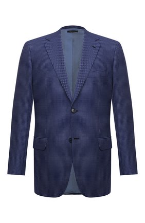 Мужской шерстяной пиджак BRIONI синего цвета по цене 397500 руб., арт. RGH00U/P1A69/PARLAMENT0 | Фото 1 Мужской шерстяной пиджак BRIONI синего цвета, арт. RGH00U/P1A69/PARLAMENT0 | Фото 1 (Материал подклада: Купро; Рукава: Длинные; Материал внешний: Шерсть; Длина (для топов): Стандартные; Случай: Формальный; 1-2-бортные: Однобортные; Пиджаки М: Приталенный; Стили: Классический)