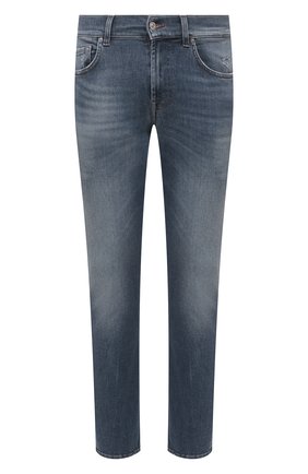 Мужские джинсы 7 FOR ALL MANKIND синего цвета по цене 31400 руб., арт. JSMXC150HE | Фото 1 Мужские джинсы 7 FOR ALL MANKIND синего цвета, арт. JSMXC150HE | Фото 1 (Длина (брюки, джинсы): Стандартные; Материал внешний: Хлопок, Деним; Кросс-КТ: Деним; Силуэт М (брюки): Узкие; Детали: Потертости; Стили: Кэжуэл)