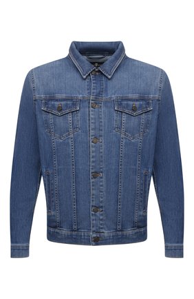Мужская джинсовая куртка 7 FOR ALL MANKIND синего цвета по цене 26700 руб., арт. JSK5B800MD | Фото 1 Мужская джинсовая куртка 7 FOR ALL MANKIND синего цвета, арт. JSK5B800MD | Фото 1 (Материал внешний: Хлопок, Деним; Длина (верхняя одежда): Короткие; Рукава: Длинные; Кросс-КТ: Деним, Куртка; Стили: Кэжуэл)