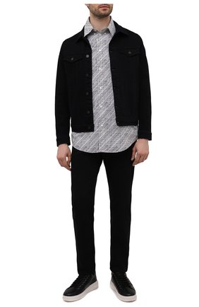 Мужская джинсовая куртка 7 FOR ALL MANKIND темно-синего цвета по цене 26700 руб., арт. JSK5B780LB | Фото 2 Мужская джинсовая куртка 7 FOR ALL MANKIND темно-синего цвета, арт. JSK5B780LB | Фото 2 (Длина (верхняя одежда): Короткие; Рукава: Длинные; Материал внешний: Хлопок, Деним; Кросс-КТ: Деним, Куртка; Стили: Кэжуэл)