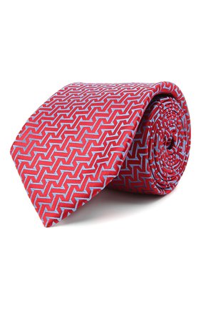 Мужской шелковый галстук ZILLI красного цвета, арт. 53003/TIE | Фото 1 (Материал: Текстиль, Шелк; Принт: С принтом)