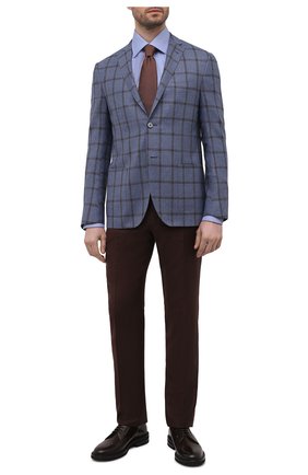 Мужская хлопковая сорочка BRIONI голубого цвета по цене 57900 руб., арт. RCA20M/P105L | Фото 2 Мужская хлопковая сорочка BRIONI голубого цвета, арт. RCA20M/P105L | Фото 2 (Рукава: Длинные; Длина (для топов): Стандартные; Материал внешний: Хлопок; Случай: Формальный; Манжеты: На пуговицах; Воротник: Кент; Рубашки М: Regular Fit; Принт: Клетка; Стили: Классический)