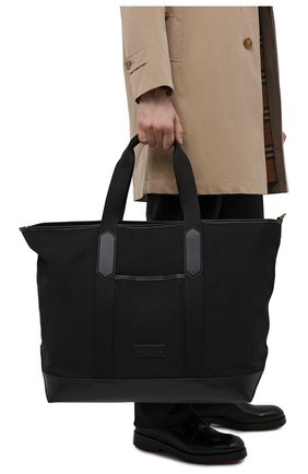 Мужская комбинированная сумка-шопер TOM FORD черного цвета, арт. H0489T-TNY017 | Фото 2 (Ремень/цепочка: На ремешке; Материал: Текстиль; Размер: large)