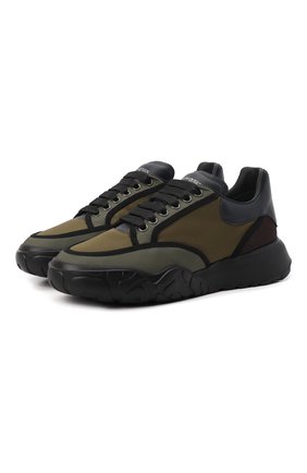 Мужские комбинированные кроссовки ALEXANDER MCQUEEN хаки цвета по цене 49900 руб., арт. 682813/W4RQ5 | Фото 1 Мужские комбинированные кроссовки ALEXANDER MCQUEEN хаки цвета, арт. 682813/W4RQ5 | Фото 1 (Материал внутренний: Натуральная кожа; Материал внешний: Текстиль; Подошва: Массивная; Материал утеплителя: Без утеплителя; Стили: Гранж)