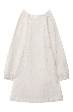 Детское хлопковое платье BONPOINT кремвого цвета, арт. H20PURPLE3(103)_824474 | Фото 1 (Материал внешний: Хлопок; Рукава: Длинные)