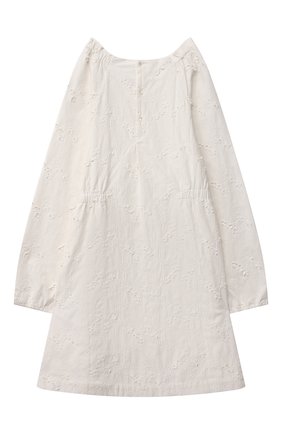 Детское хлопковое платье BONPOINT кремвого цвета, арт. H20PURPLE3(103)_824474 | Фото 2 (Материал внешний: Хлопок; Рукава: Длинные)