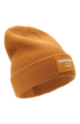 Детского шерстяная шапка BURBERRY желтого цвета, арт. 8047612 | Фото 1 (Материал: Шерсть, Текстиль)