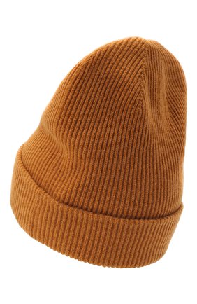 Детского шерстяная шапка BURBERRY желтого цвета, арт. 8047612 | Фото 2 (Материал: Шерсть, Текстиль)